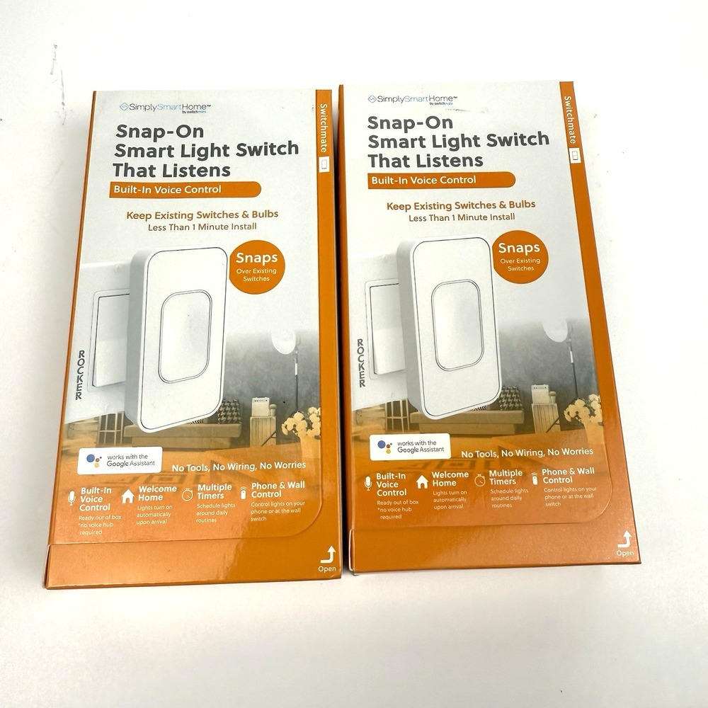 Switchmate Smart Light Switch RSM001W Rocker Style Voice Phone Control LOT OF 2